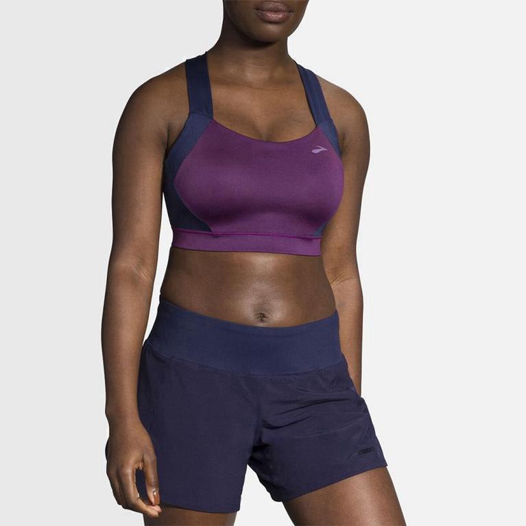 Brooks Uphold Crossback Israel - Women's Running Bra - Purple (01539-MCHA)